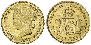 4 Peso Philippines Or Isabella II of Spain (1830- 1904)