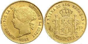 4 Peso Philippines Or Isabella II of Spain (1830- 1904)