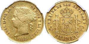 4 Peso Filipinas Oro Isabella II of Spain (1830- 1904)