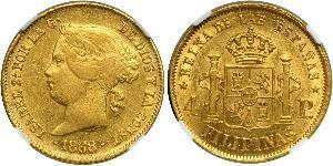4 Peso 菲律宾 金 Isabella II of Spain (1830- 1904)