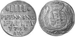 4 Pfennig Anhalt-Köthen (1603 -1853) Billon Argent Auguste-Louis d