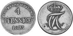 4 Pfennig Anhalt-Bernburg (1603 - 1863) Cobre Alexius Frederick Christian, Duke of Anhalt-Bernburg (1767 – 1834)