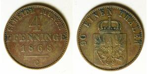 4 Pfennig Kingdom of Prussia (1701-1918) Copper 