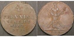 4 Pfennig States of Germany Copper 