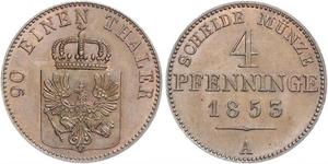 4 Pfennig Royaume de Prusse (1701-1918) Cuivre 