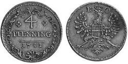 4 Pfennig Fürstentum Ansbach (1398–1792) Kupfer Karl Wilhelm Friedrich (Brandenburg-Ansbach)(1712 – 1757)