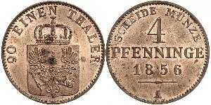 4 Pfennig Königreich Preußen (1701-1918) Kupfer 