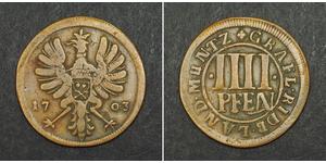 4 Pfennig States of Germany Kupfer 