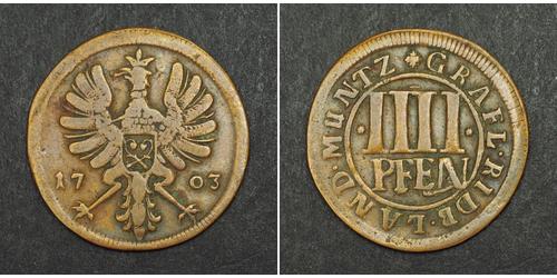 4 Pfennig States of Germany Kupfer 