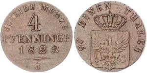 4 Pfennig Regno di Prussia (1701-1918) Rame 