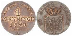 4 Pfennig Regno di Prussia (1701-1918) Rame 