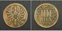 4 Pfennig Stati federali della Germania Rame 