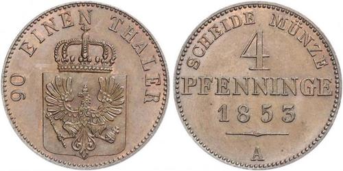 4 Pfennig 普魯士王國 (1701 - 1918) 銅 