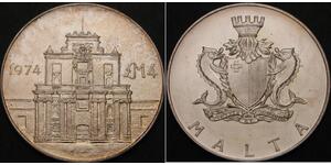 4 Pound Malte (1964 - ) Argent 