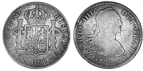 4 Real Nouvelle-Espagne (1519 - 1821) Argent Charles IV d