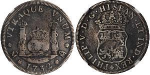 4 Real Virreinato de Nueva España (1519 - 1821) Plata Felipe V de España (1683-1746)