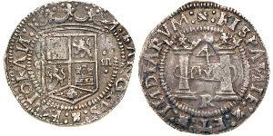 4 Real Vizekönigreich Neuspanien (1519 - 1821) Silber Karl V, Römisch-deutscher Kaiser (1500-1558)