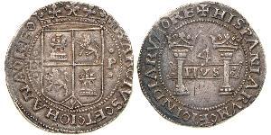 4 Real Vizekönigreich Neuspanien (1519 - 1821) Silber Karl V, Römisch-deutscher Kaiser (1500-1558)