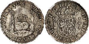 4 Real Vizekönigreich Neuspanien (1519 - 1821) Silber Philip V von Spanien (1683-1746)