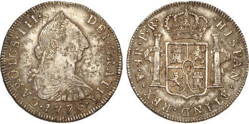 4 Real Vizekönigreich des Río de la Plata (1776 - 1814) / Bolivien Silber Karl III. von Spanien (1716 -1788)