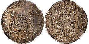 4 Real Spanish Mexico  / Kingdom of New Spain (1519 - 1821) Silver Philip V of Spain(1683-1746)