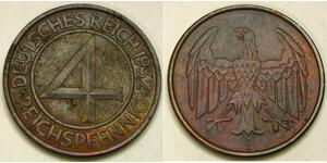 4 Reichpfennig República de Weimar (1918-1933) Bronce 