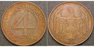 4 Reichpfennig République de Weimar (1918-1933) Bronze 