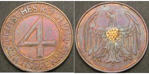 4 Reichpfennig République de Weimar (1918-1933) Bronze 