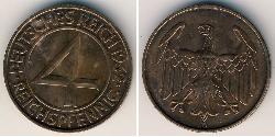 4 Reichpfennig 魏瑪共和國 (1919 - 1933) 青铜 