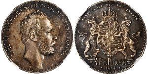4 Riksdaler United Kingdoms of Sweden and Norway (1814-1905) Silber Karl XV. (Schweden) (1826 - 1872)
