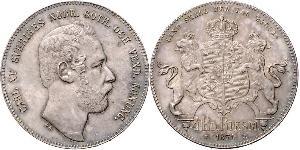 4 Riksdaler United Kingdoms of Sweden and Norway (1814-1905) Silber Karl XV. (Schweden) (1826 - 1872)