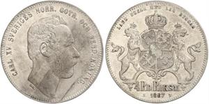 4 Riksdaler United Kingdoms of Sweden and Norway (1814-1905) Серебро Карл XV (1826 - 1872)