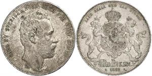 4 Riksdaler United Kingdoms of Sweden and Norway (1814-1905) Срібло Карл XV (1826 - 1872)