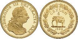 4 Rixdollar Sri Lanka / Reino Unido de Gran Bretaña e Irlanda (1801-1922) Oro Jorge III (1738-1820)