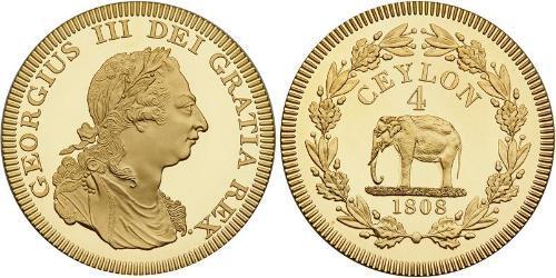 4 Rixdollar Sri Lanka / Reino Unido de Gran Bretaña e Irlanda (1801-1922) Oro Jorge III (1738-1820)