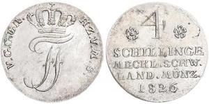 4 Shilling Meclemburgo-Schwerin (1352-1918) Argento Federico Francesco I di Meclemburgo-Schwerin