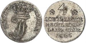 4 Shilling Meclemburgo-Schwerin (1352-1918) Argento Federico Francesco I di Meclemburgo-Schwerin