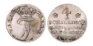 4 Shilling Mecklemburgo-Schwerin (1352-1918) Plata Federico Francisco I de Mecklemburgo-Schwerin