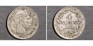 4 Skilling Danemark Argent Christian IX de Danemark (1818-1906)
