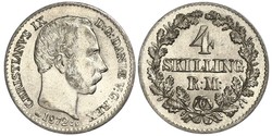 4 Skilling Dänemark Silber Christian IX. von Dänemark (1818-1906)