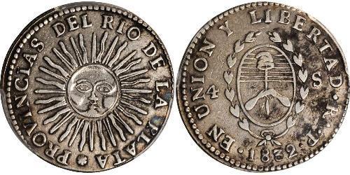4 Sol Vereinigte Provinzen des Río de la Plata (1810 -1831) Silber 