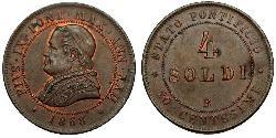 4 Soldo Kirchenstaat (752-1870)  Pius IX (1792- 1878)