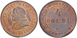 4 Soldo États pontificaux (752-1870)  Pie IX (1792- 1878)