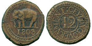 4 Stiver / 1/12 Rixdollar Sri Lanka (1948 - ) Rame Giorgio III (1738-1820)