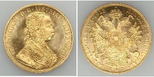 4 Дукат Австро-Венгрия (1867-1918) Золото Франц Иосиф I (1830 - 1916)