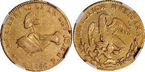 4 Ескудо Second Federal Republic of Mexico (1846 - 1863) Золото 