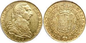 4 Ескудо Іспанська Імперія (1700 - 1808) Золото Карл III король Іспанії (1716 -1788)
