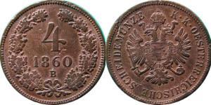 4 Крейцер Австрійська імперія (1804-1867) Мідь 