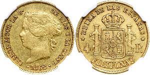 4 Песо Філіппіни Золото Isabella II of Spain (1830- 1904)