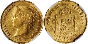 4 Песо Філіппіни Золото Isabella II of Spain (1830- 1904)